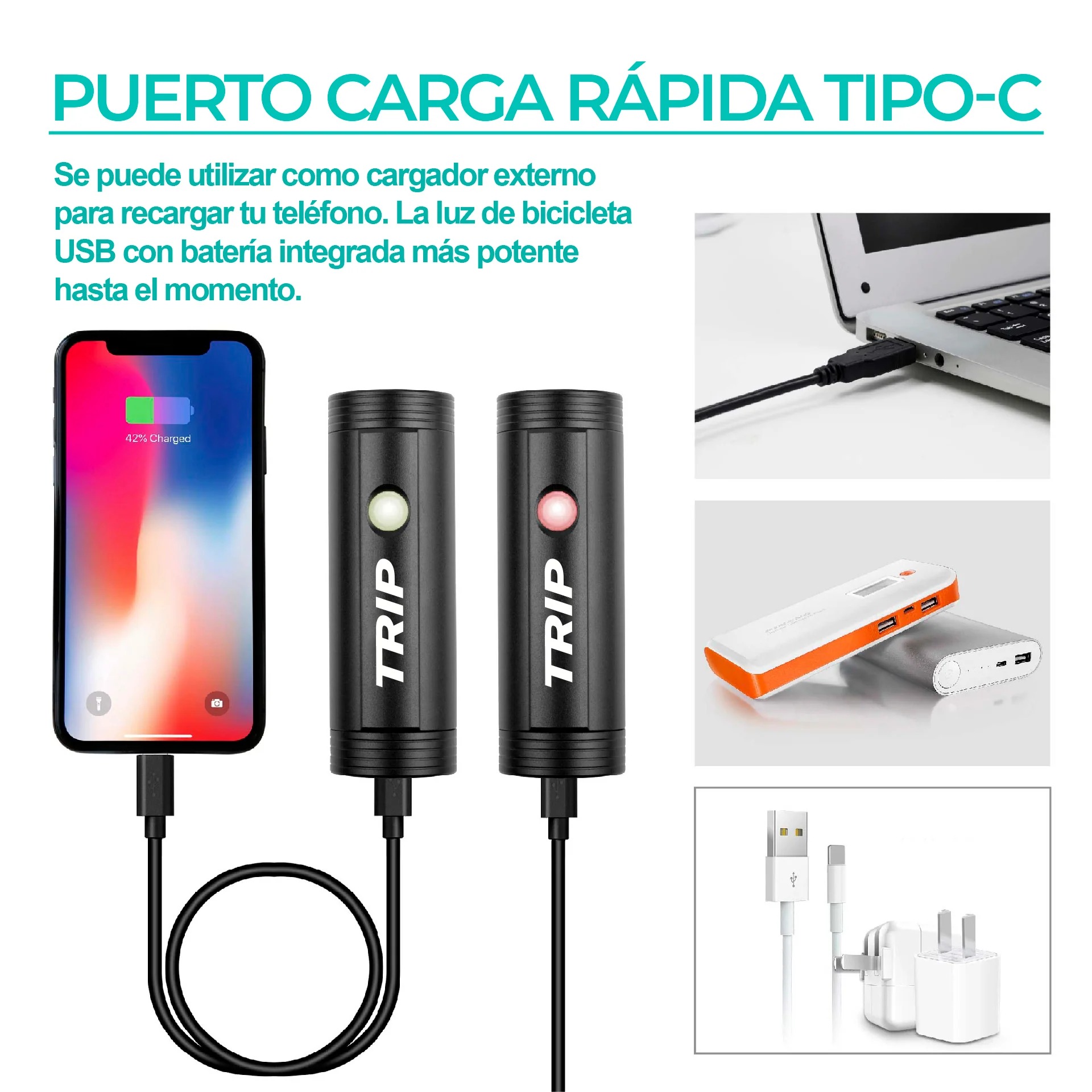 Luz Delantera USB TRIP MONSTER 1000 LM - Imagen 6
